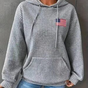 Comfortable Waffle Grey Designer Hoodie