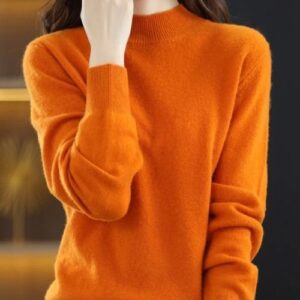 Casual Mock Neck Long Sleeve Sweater