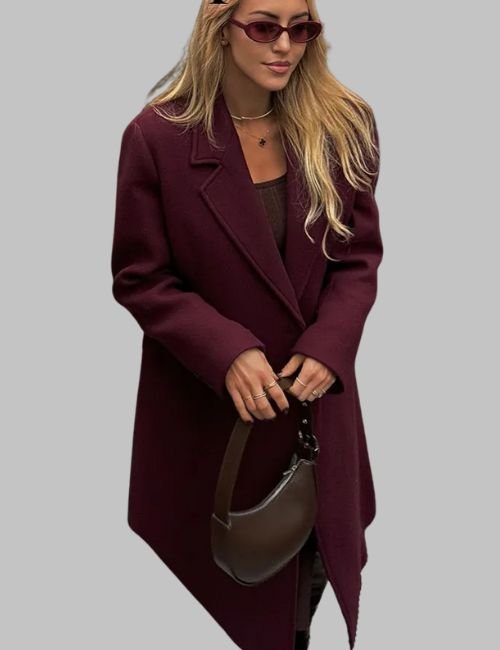 3-31.jpg Women's Double Breasted Wool Overcoat - Image 3