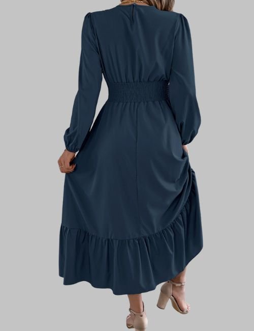 4-12.jpg Long Sleeve Winter Dress - Round Neck Dress - Image 4