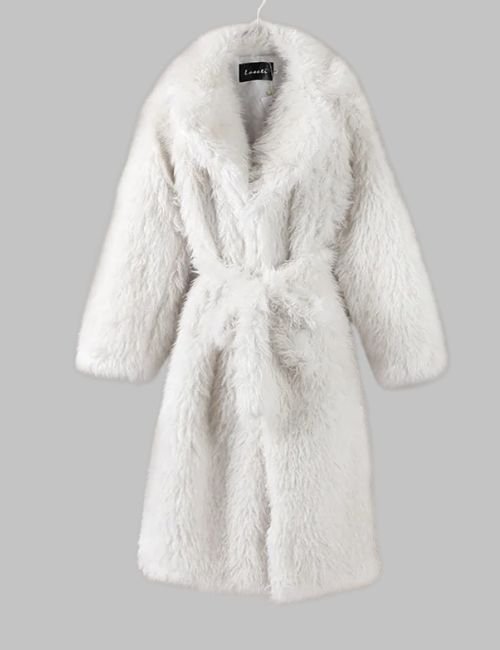 4-38.jpg Faux Fur Belted Winter Long Coat for Women - Image 4