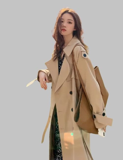 5-14.jpg Korean Style Long Trench Coat for Women - Image 5