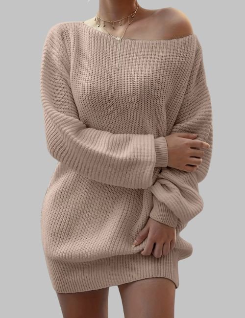 5-15.jpg Off Shoulder Sweater Dress for Women - Image 5