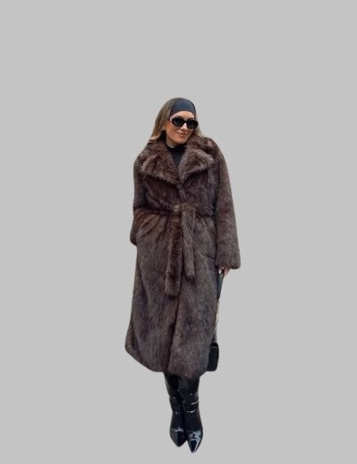 5-33.jpg Faux Fur Belted Winter Long Coat for Women - Image 5