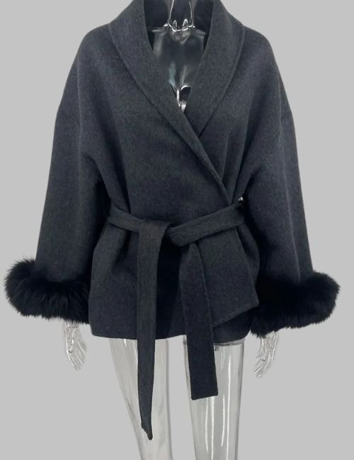 6-16.jpg Fox Fur Double Sided Short Overcoat for Women - 图片 6