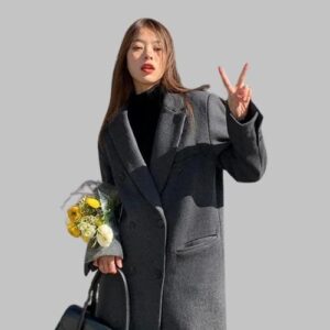 Korean Style Long Wool Coat for Women