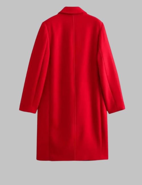 6-21.jpg Red Woolen Long Coat for Women - Image 6