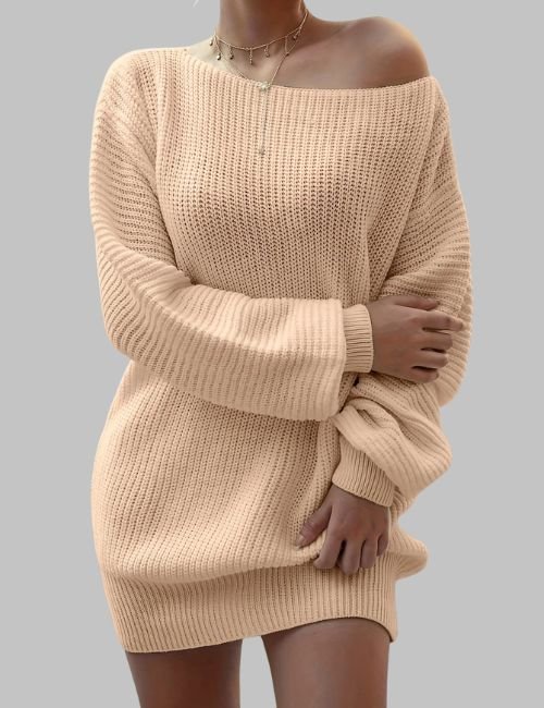 8-8.jpg Off Shoulder Sweater Dress for Women - Image 8